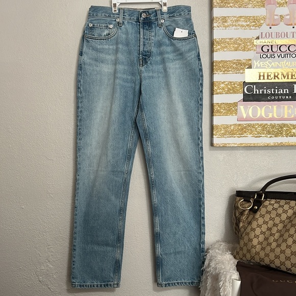 NWT Everlane The 90’s Cheeky Regular Length Vintage Sunbleached Blue Size 26 - Picture 3 of 12